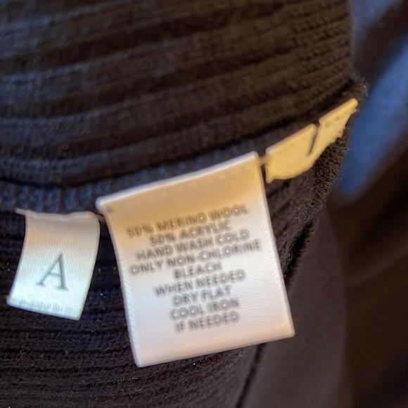 LOFT Merino Wool Blend Navy Cowl Neck Sweater Dress - Picture 5 of 5